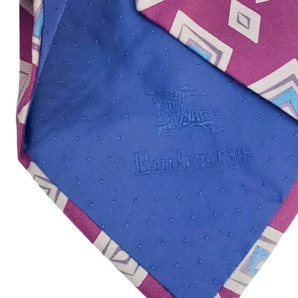 Burberrys of London Tie Silk Oxblood Abstract Pattern Cravat 3.75" Wide NWOT - Picture 7 of 10